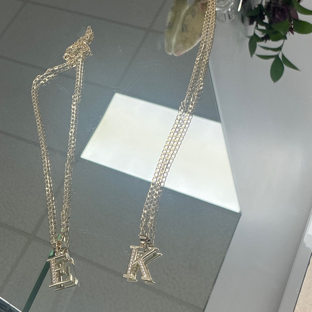 Gold Initials Bundle 2 K’s And 1 E Bundle Pendant… - image 3